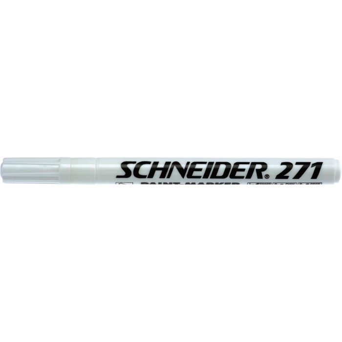 Marker cu vopsea  Schneider Maxx 271, varf rotund 1-2mm - alb