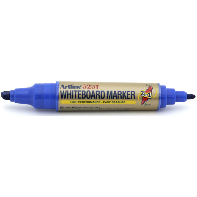 Marker pentru tabla de scris Artline 525T, doua capete - varf rotund 2.0mm/tesit 5.0mm - albastru
