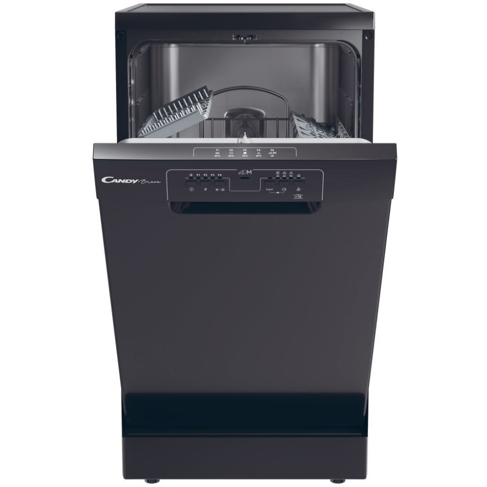 Masina de spalat vase Candy CDPH 2L1047B, 10 seturi, 5 programe, Clasa E, 45 cm, Negru