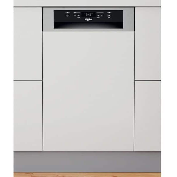 Masina de spalat vase incorporabila Whirlpool WSBC 3M27 X, 10 seturi, 6 programe, Clasa E, 45 cm, Inox