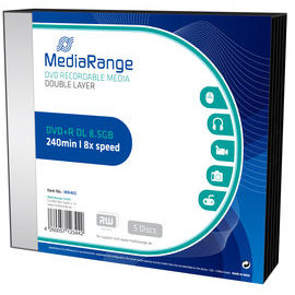 MediaRange DVD+R Double Layer 8,5GB 8x Slimcase Pack5