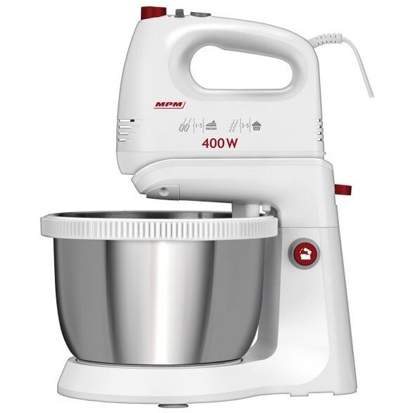 Mixer cu bol rotativ MMR-21Z, 400 W,  3.5 l, 5 trepte de viteza, alb\argint