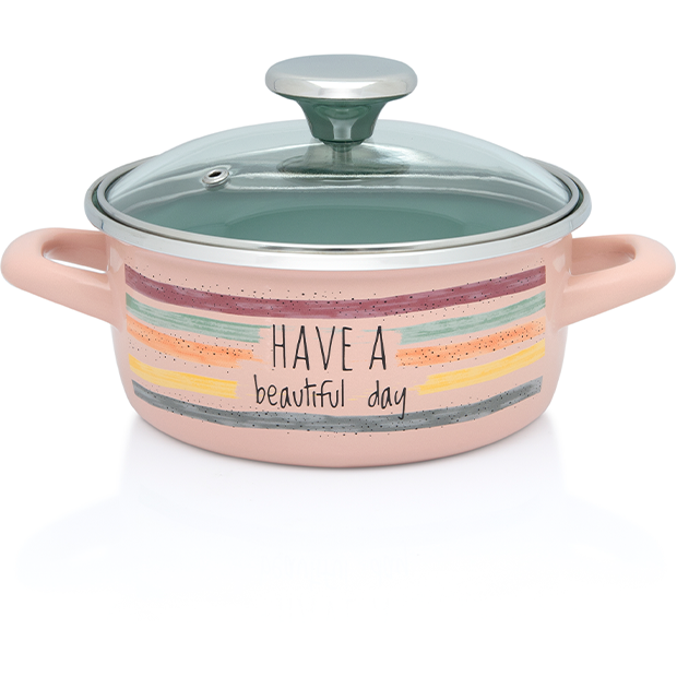 Oala cu Capac de Sticla Divan Dan Capacitate 2L Diametru 16CM Multicolor