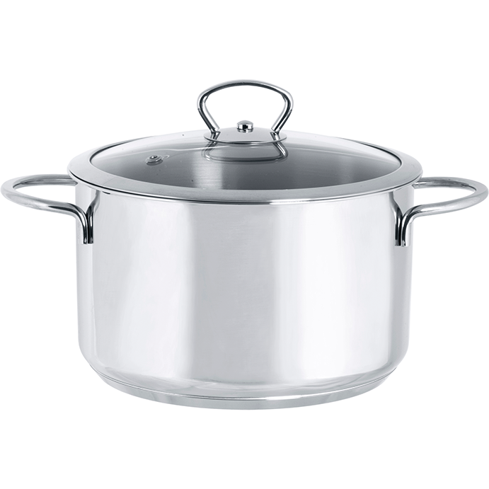 Oala cu Capac de Sticla Kulinaria Capaciate 3.8L Diametru 20CM Inox