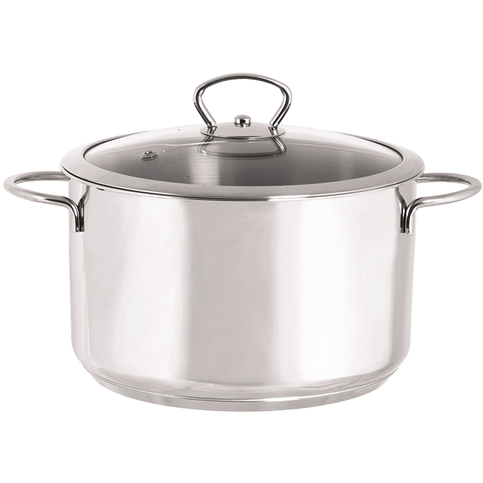 Oala cu Capac de Sticla Kulinaria Capacitate 6L Diametru 24CM Inox