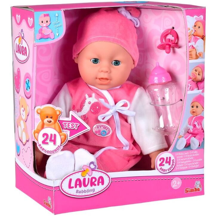 Papusa Laura babbling Baby doll, 38 cm