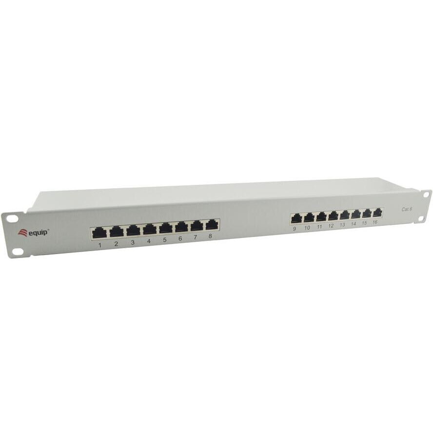 Patchpanel 16x RJ45 Cat6 19 1HE Gri