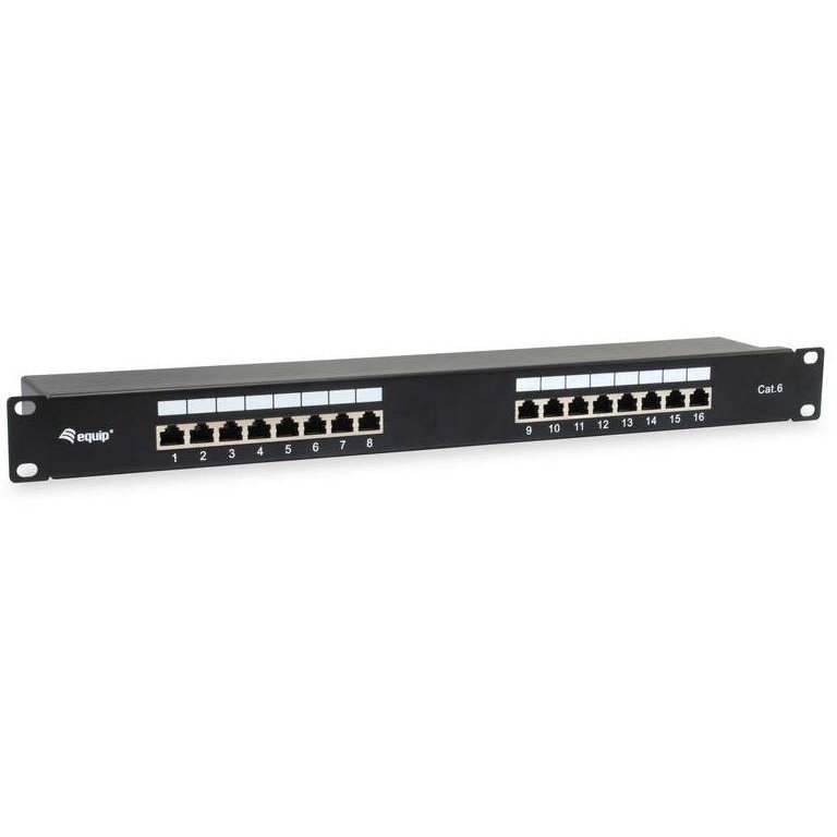 Patchpanel 16x RJ45 Cat6 19 1HE Negru
