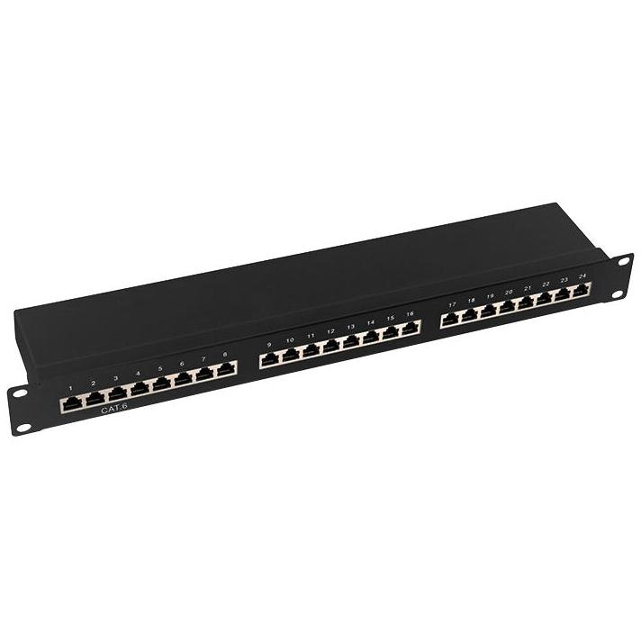 Patch Panel Cat6 1U 19 inch 24 porturi Black