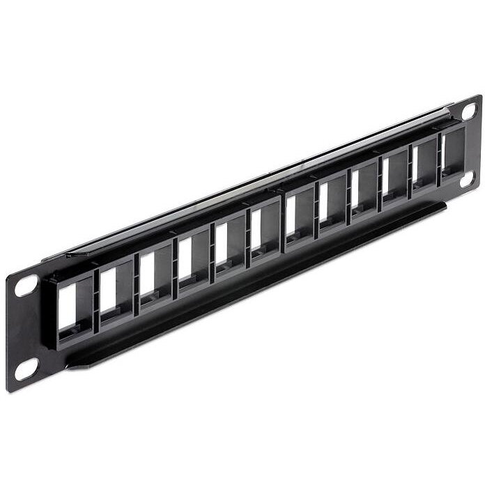 Patchpanel 1HE 12 Keystone Ports Negru