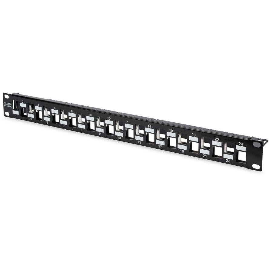 Patchpanel 1HE 24-Port modular ecranat Negru