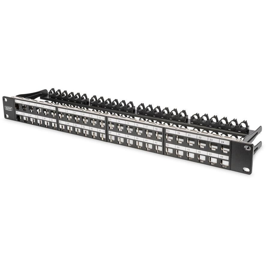 Patchpanel 1HE 48-Port Cat6a ecranat Negru
