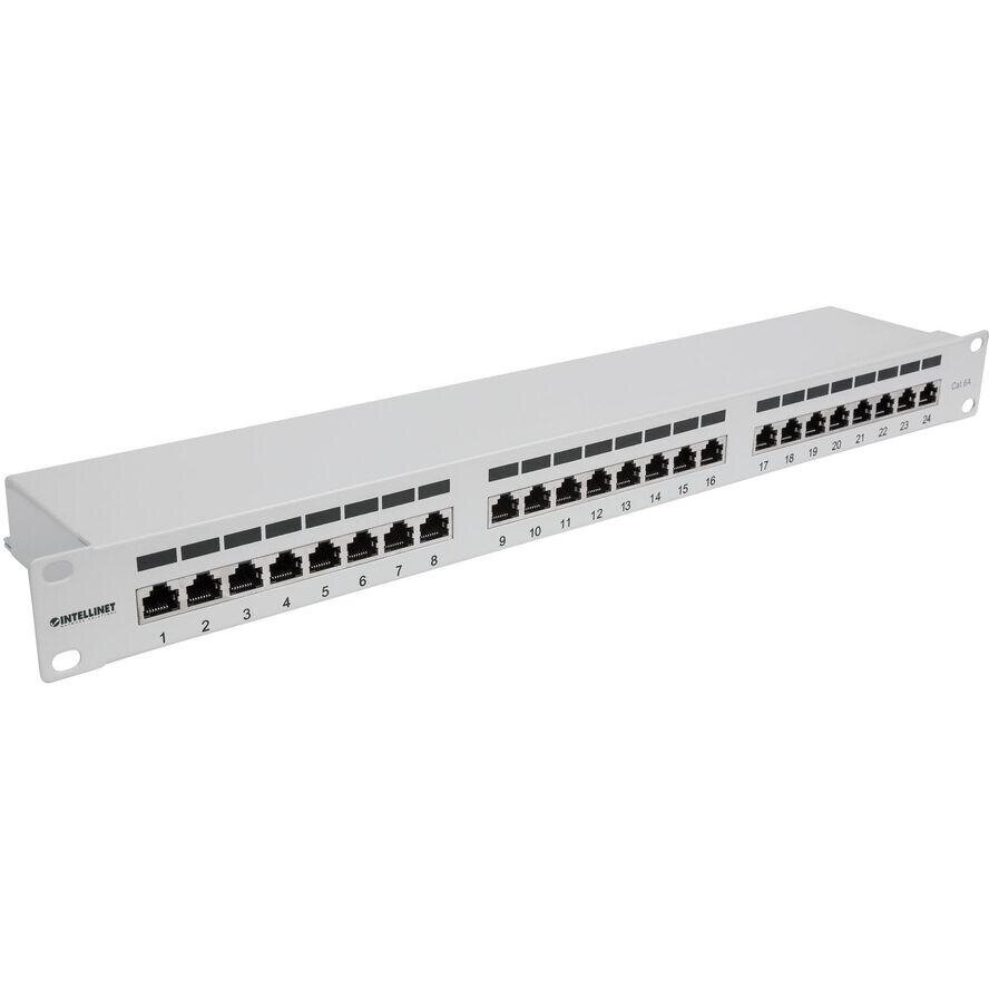 Patchpanel 24-Port Cat6a FTP 1HE Gri
