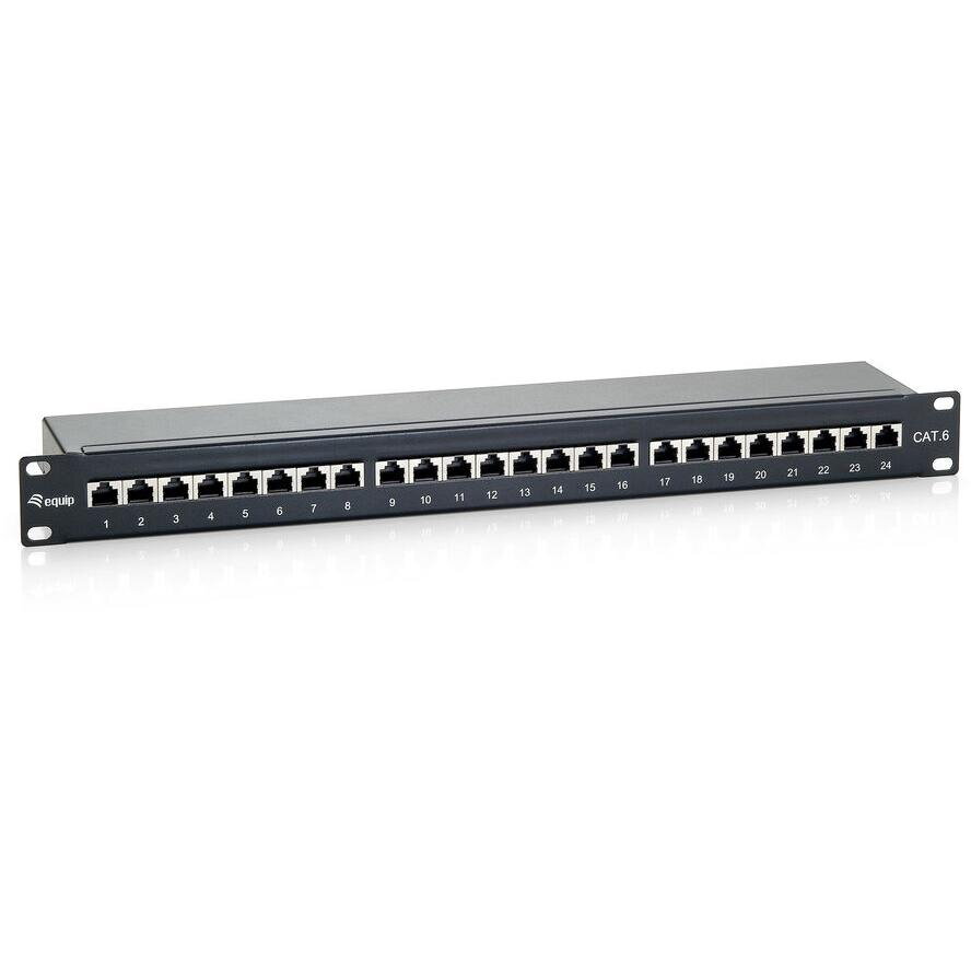 Patchpanel 24x RJ45 Cat6 19 1HE Negru Premium