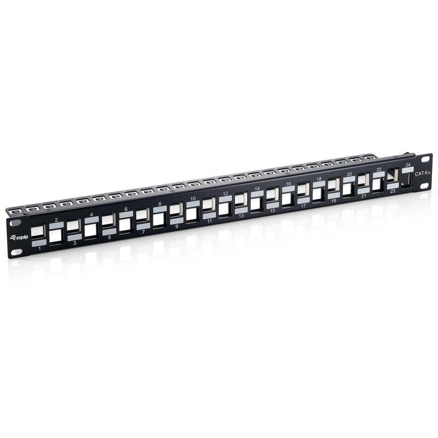 Patchpanel 24x RJ45 Cat6a 19 1HE Keystone