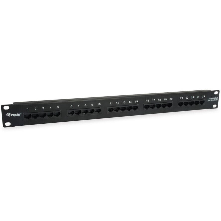 Patchpanel 25x RJ45 Cat3 19 1HE ISDN Negru