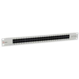 Patchpanel 50x RJ45 Cat3 19 1HE ISDN hellGri