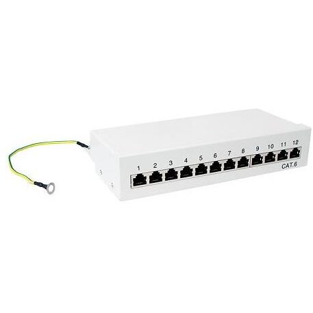 Patchpanel TiNegru/Wand Cat.6 STP 12 Ports,lichtGri