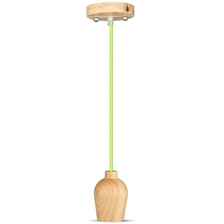 PENDUL TAVAN SOCLU E27 LEMN - VERDE
