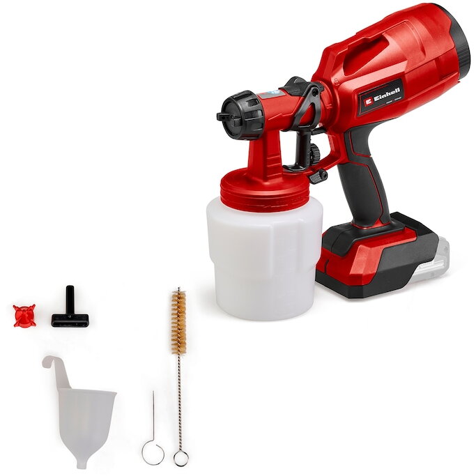 Cordless paint spray system TC-SY 18/60 Li-Solo, spray gun (red/black, without battery and charger)