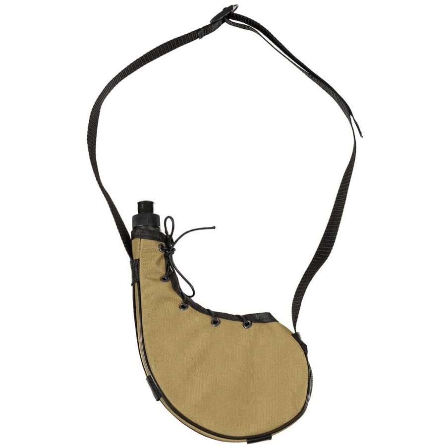 Plosca 750 ml MFH, crem, cu husa si curea transport