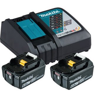 Pachet 199480-6 2 Acumulatori  BL1860B 18V 6Ah si Incarcator  DC18RC Negru