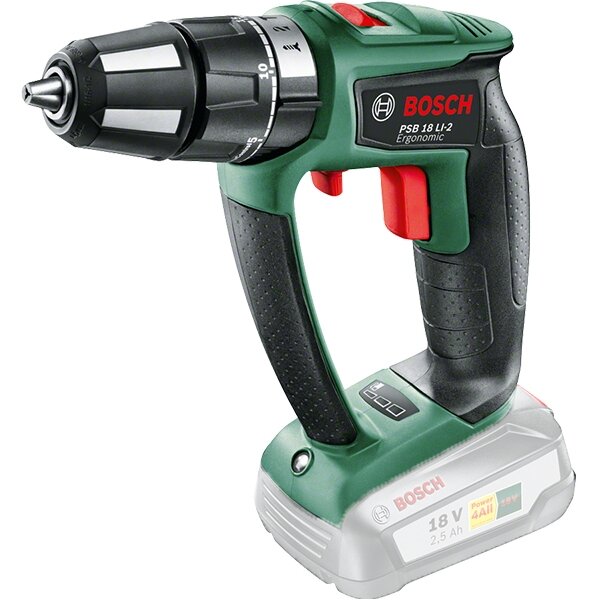 PSB 18 LI-2 - Masina de gaurit si insurubat cu percutie fara acumulatori si incarcator, Li-Ion, 18 V, - Ah, 32 Nm, led iluminare