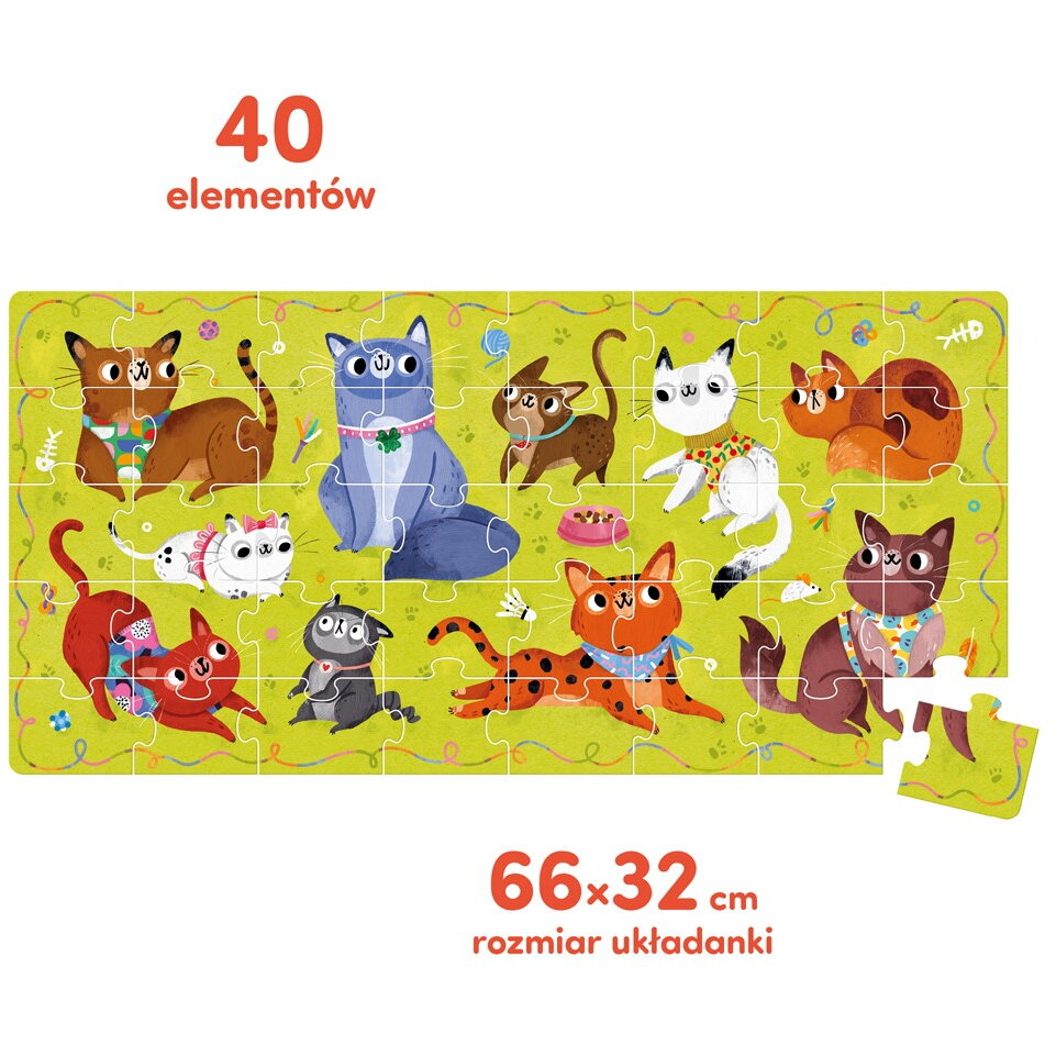 Puzzle 40 elements Miau - Cats