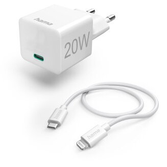 Quick Chrg w. Lightning Charging Cab., Mini-Charger, PD, 20 W, 1m, wht