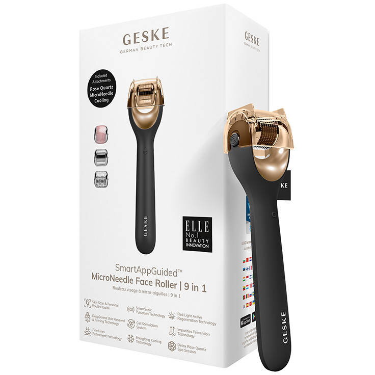 Roller do mezoterapii igłowej twarzy 9w1  z Aplikacją (szary)