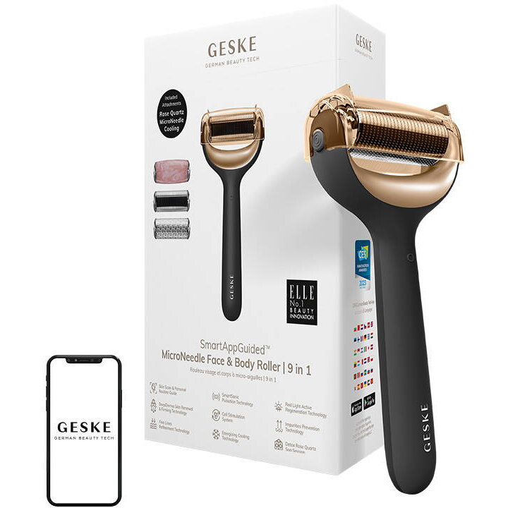 Roller do mezoterapii igłowej twarzy i ciała 9w1  z Aplikacja (szary)