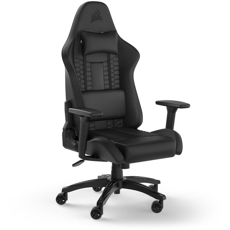 Scaun Gaming TC100 Relaxed Piele cu Tetiera Negru