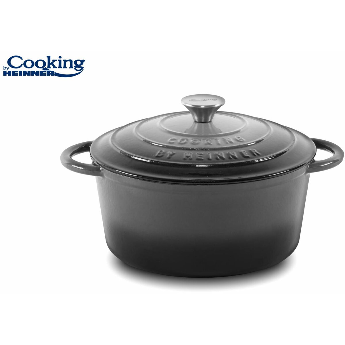 Semioala Fonta Emailata Cu Capac 28 x 13cm 6l Gri