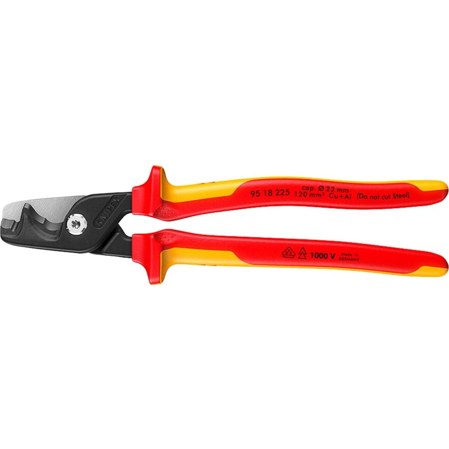 StepCut XL cable cutters 95 18 225 VDE, cutting pliers (red/yellow, length 225mm)