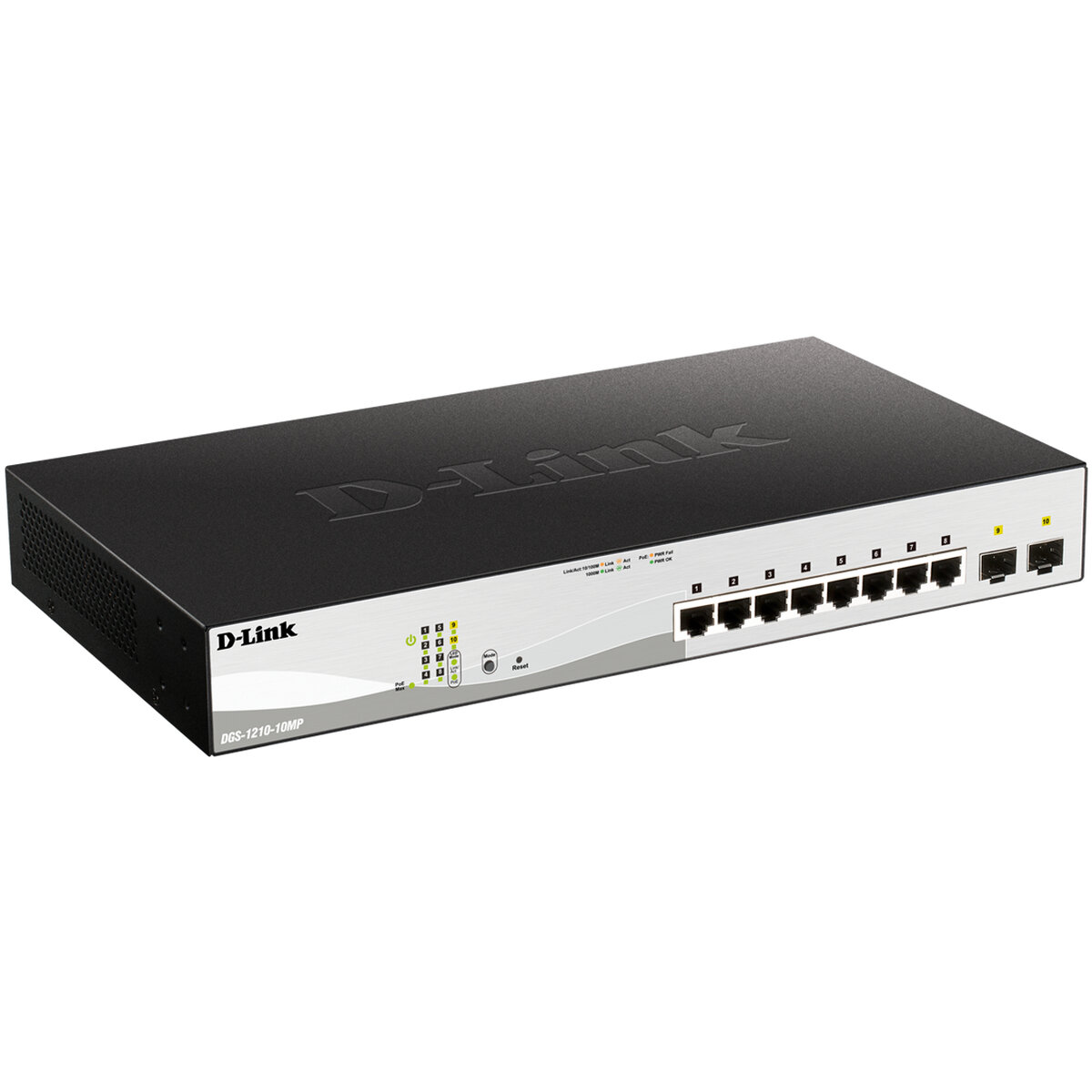Switch 10-Port Gigabit PoE+ Smart Switch inc. 2 SFP Ports POE budget 130W
