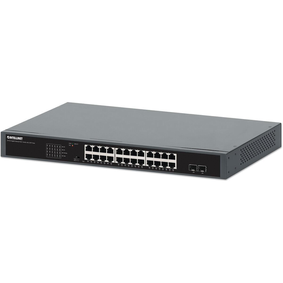 Switch 24-Port Gigabit PoE+ mit 2 SFP Port 19