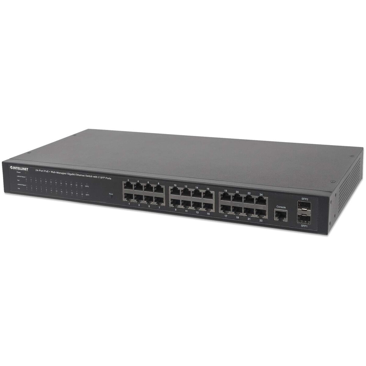 Switch 24x GE Web-Managed SNMP 2xMini Gbic PoE+
