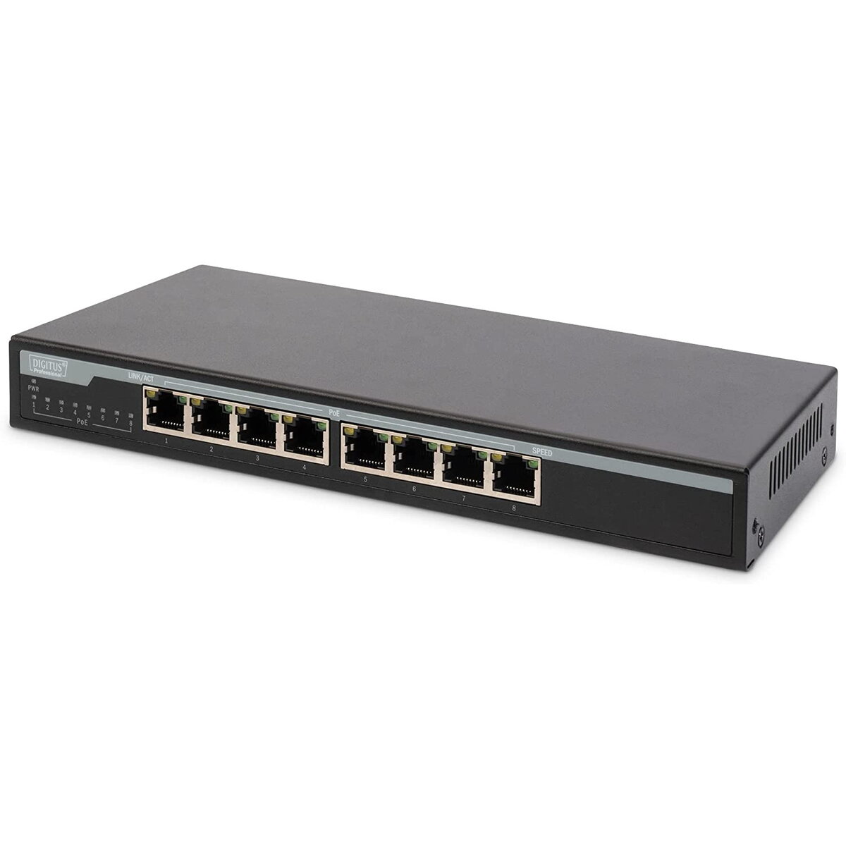 Switch 8-Port  Gigabit 135W PoE Unmanaged Negru
