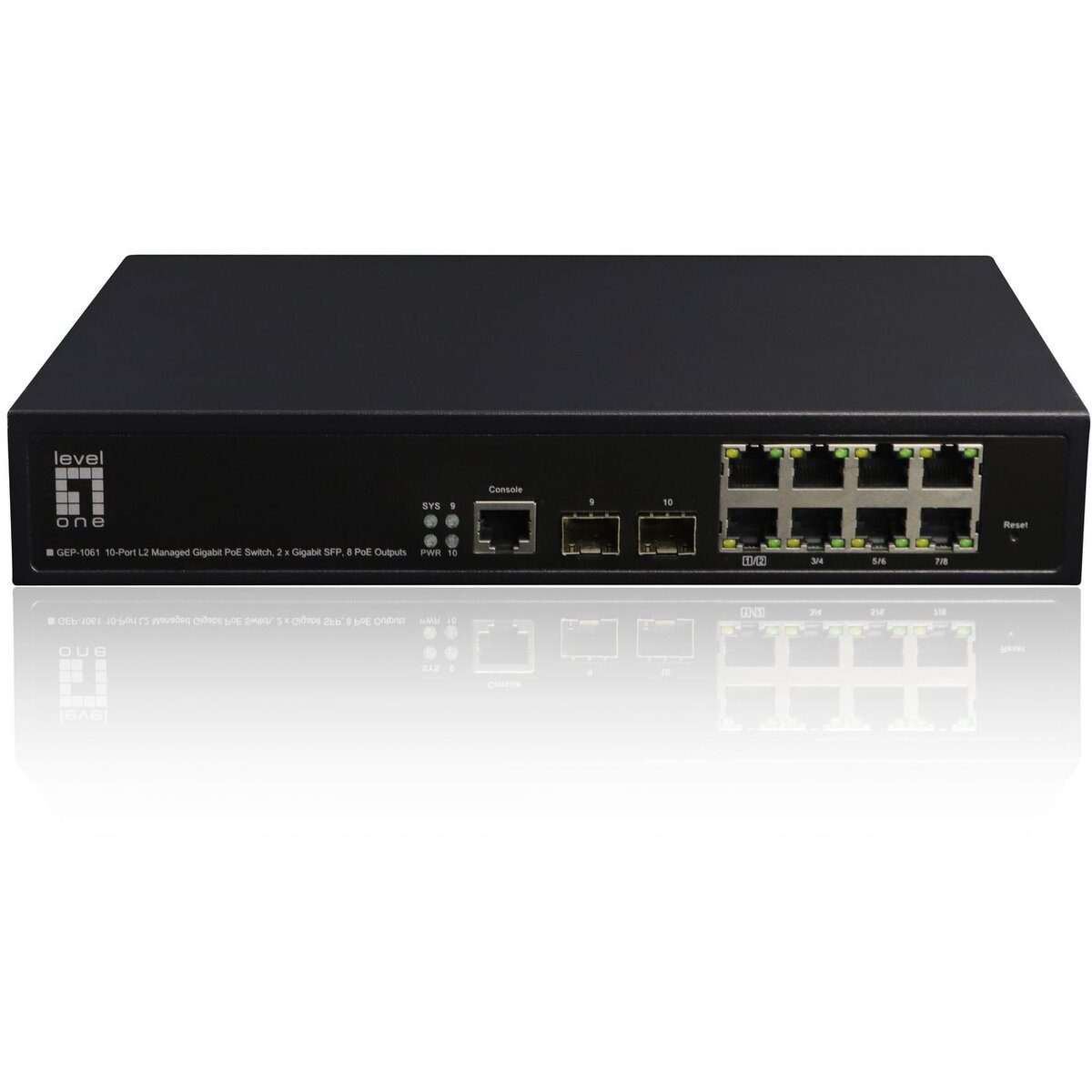 Switch 8x GE GEP-1061 2xGSFP 19 180W  8xPoE+