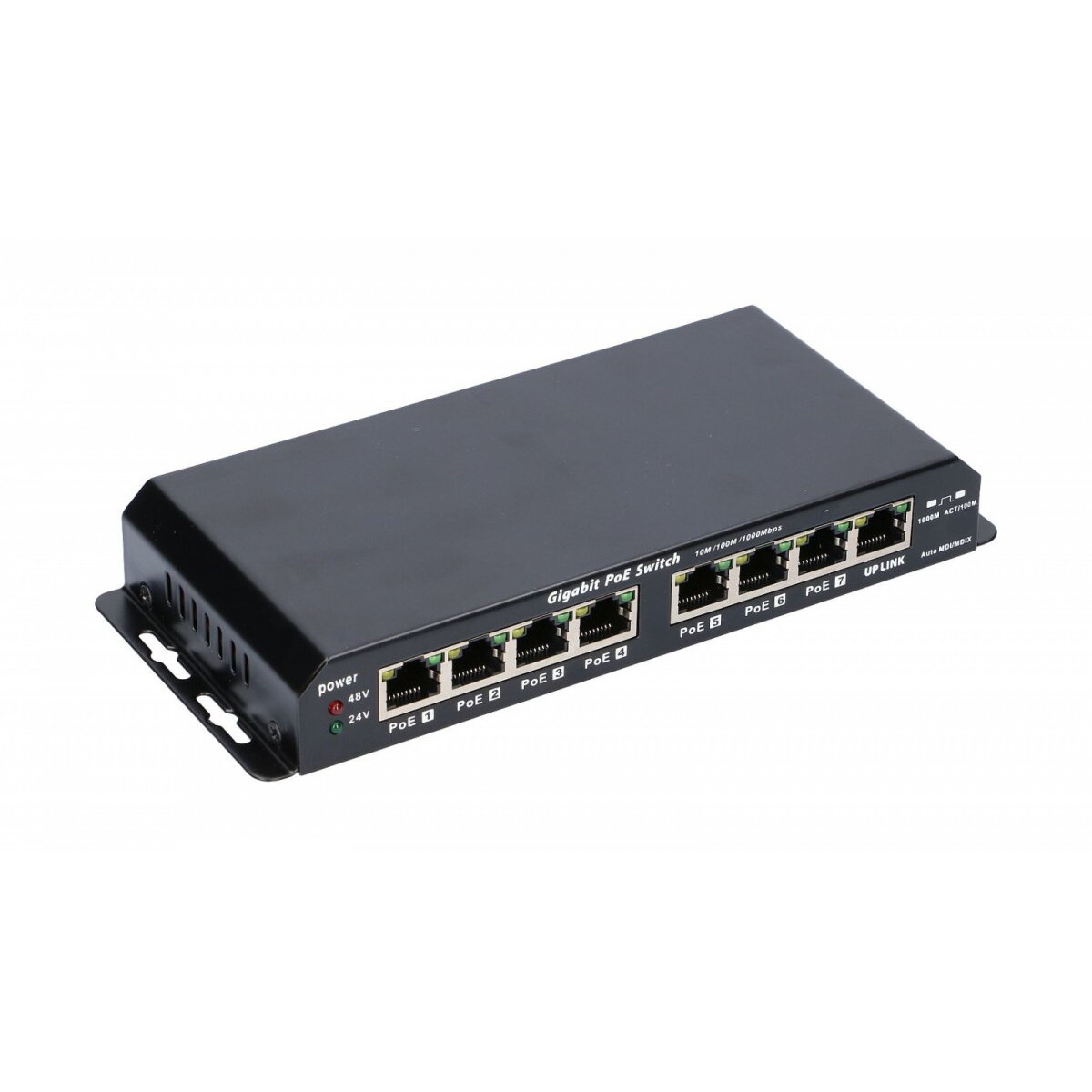 Switch GIGABIT POE 8-7 PORT 24V 60W WITH POWER SUPPLY 24V / 48V 60W WITH POWER ADAPTER 24V 2.5A