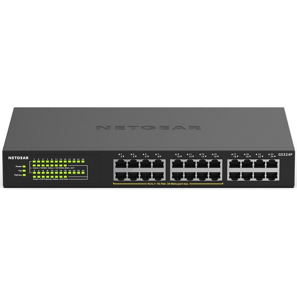 Switch GS324P-100EUS 24-Port 16xPoE+ 190W Gigabit UnMaged Desktop Rack Metal