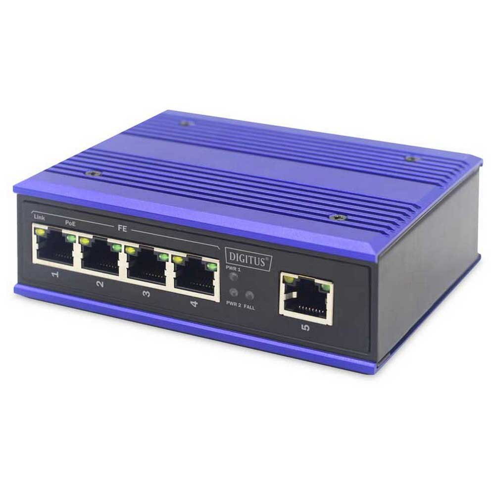 Switch Ind. 4-Port  10/100  30W PoE Unmanaged blau