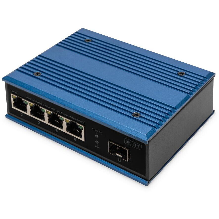 Switch Ind. 4-Port  10/100                    Albastru