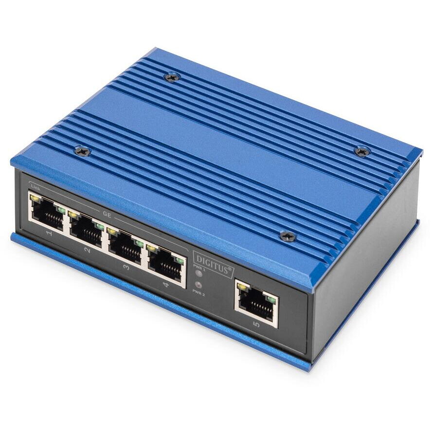 Switch Ind. 5-Port  Gigabit         Unmanaged Albastru