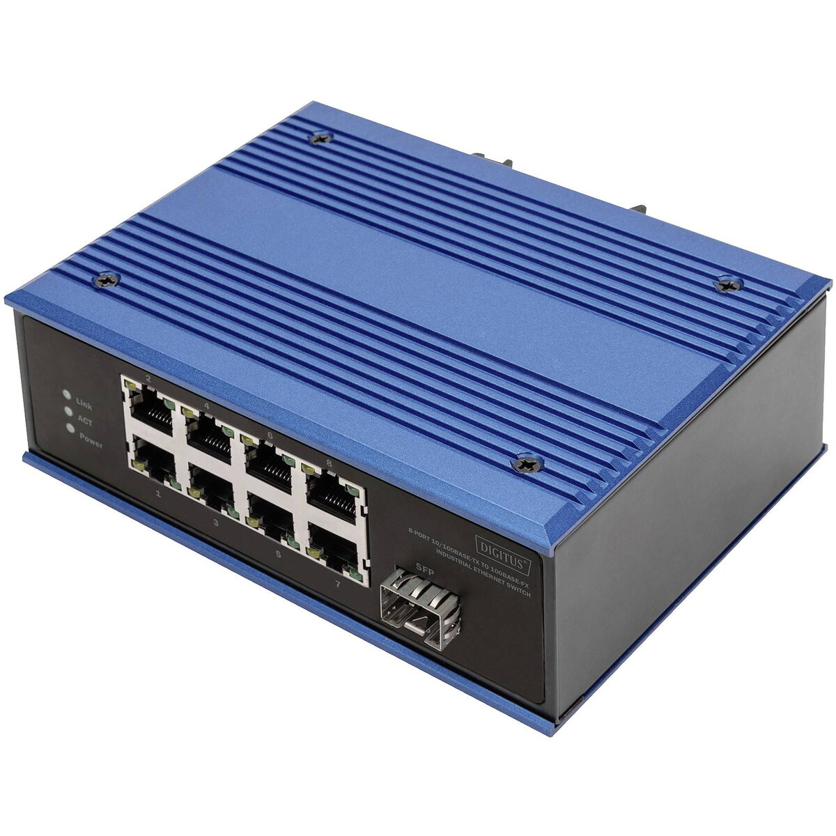 Switch Ind. 8-Port  10/100  Unmanaged blau