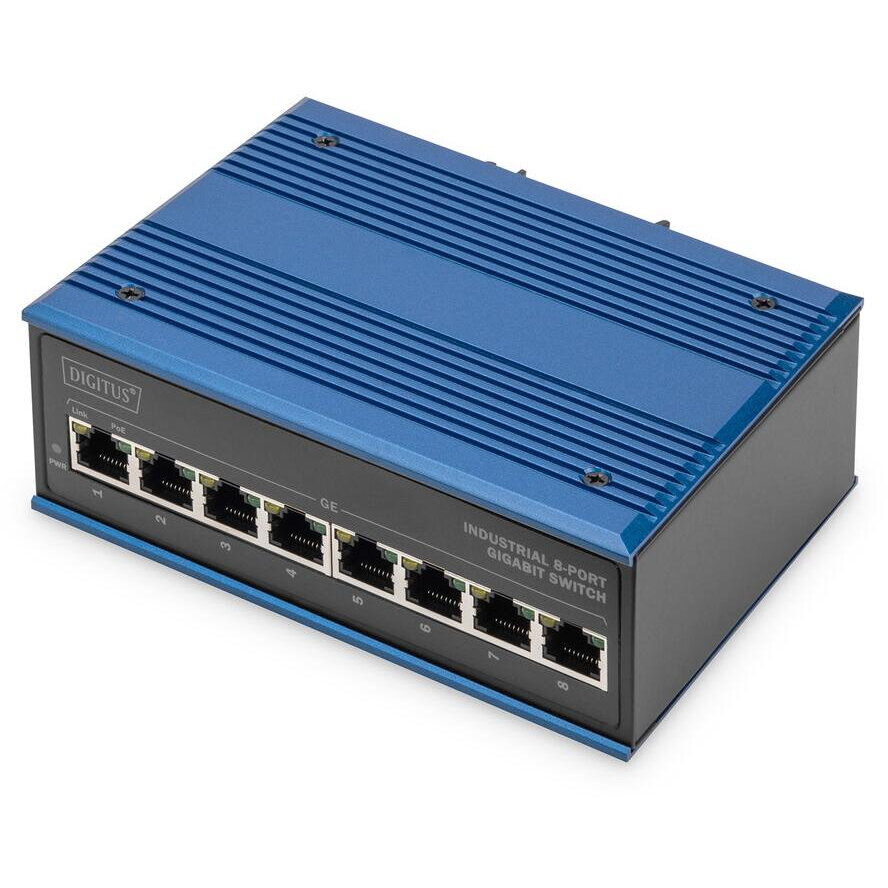 Switch Ind. 8-Port  Gigabit 30W PoE Unmanaged Albastru