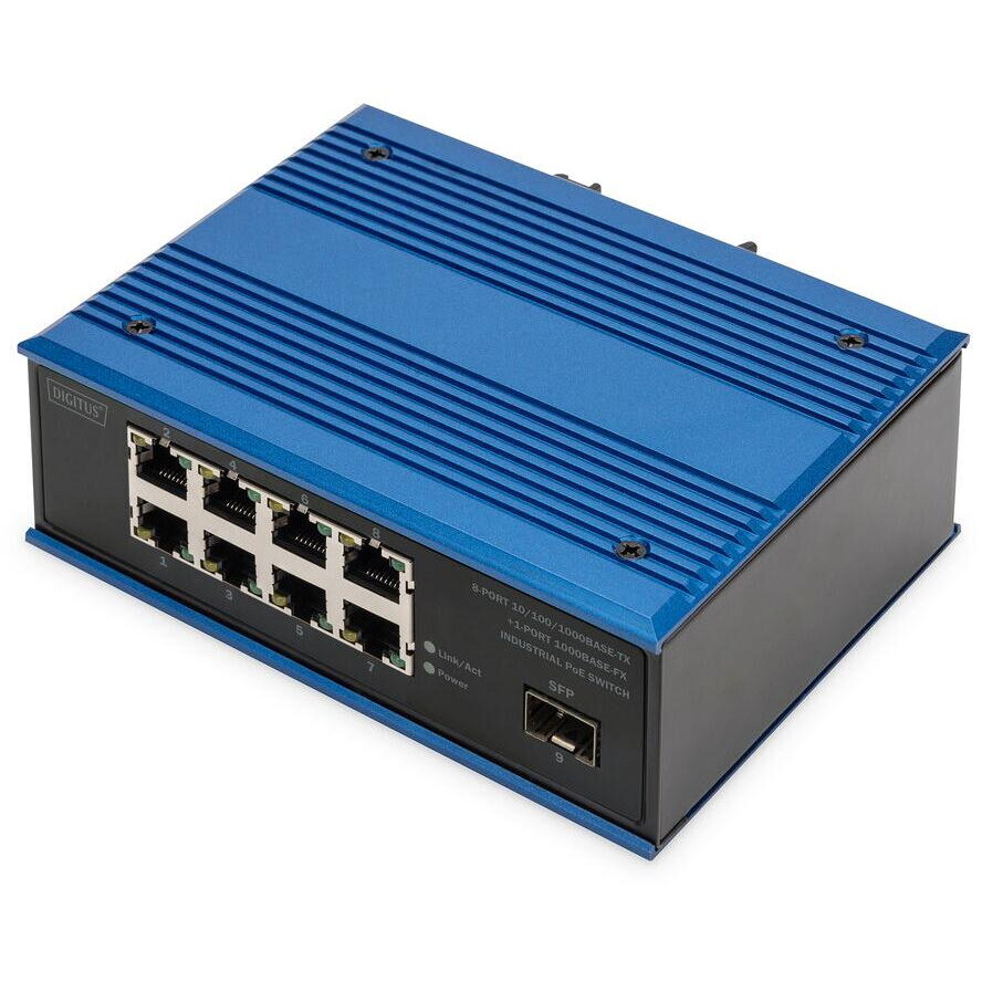 Switch Ind. 8-Port  Gigabit 30W PoE Unmanaged Albastru