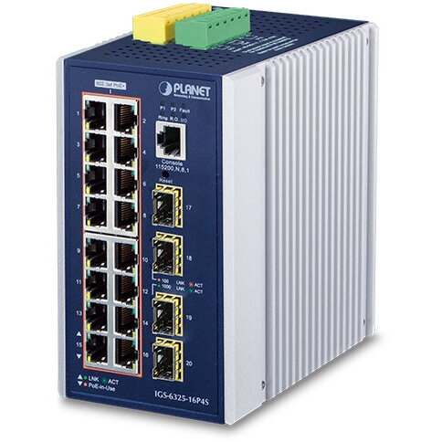 Switch Industrial L3+ 16-Port 1000T + 4Port 1000X SFP