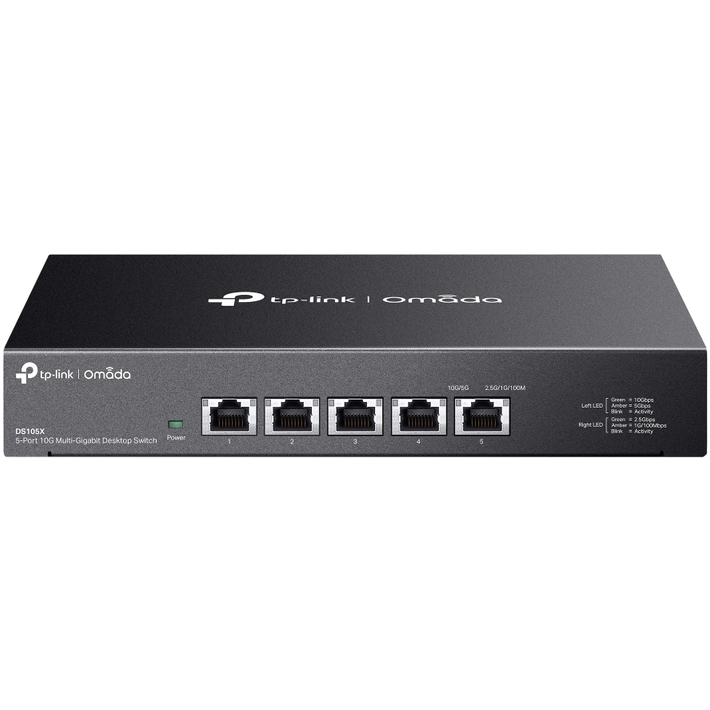 Switch Omada DS105X fara Management 5 Porturi 10-Gigabit Carcasa Metalica Negru