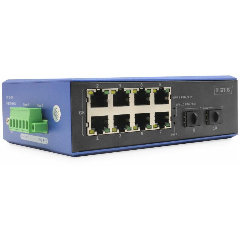 Switch Switch Digitus Gigabit Ethernet PoE Industrial 8+2